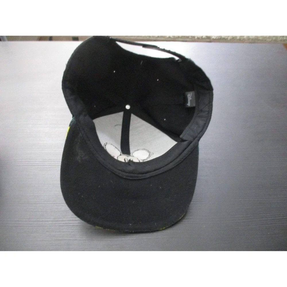 Disney Hat Cap Mens Black Snap Back Floral Hawaiian Mickey Mouse Logo Cartoon A2